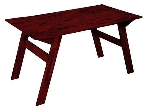 Image of Dawn Riser Foldable Multi-Purpose Teakwood Table - Lightweight, Durable, Natural Wood Finish, Compact, Indoor Outdoor Dining Table, Work Desk, Coffee Table, Easy to Assemble, Space Saving - Mahogany