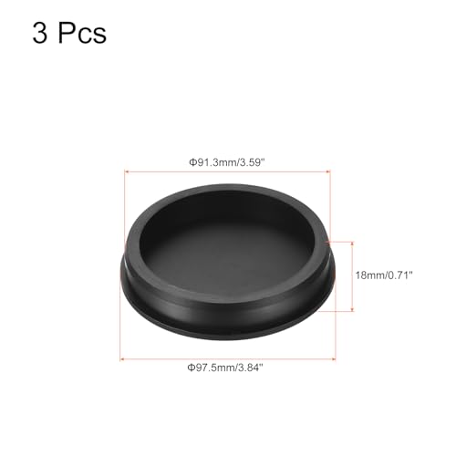 Image of uxcell High Temp Silicone Plug Mount Dia 91.3mm /3.59 inch t Shaped Rubber Stopper Hole Plugs for Powder Coating Plating Waterproof Plugs Sealing Plugs Black Pack of 3(OD 97.5mm)