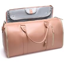 Travel Bag, 40 L Garment Duffel Bag Backpack, Foldable Duffel Bags for Traveling, Duffle Bag that Opens Flat for Dresses for Travel Pink