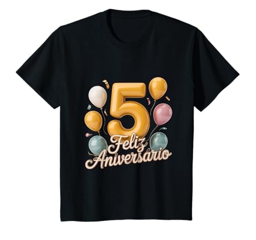 5 Feliz Aniversario 5th Birthday Baby Kid Boy Girl Camiseta