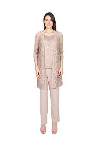 Le Bos Womens Lace 3 Piece Pant Set Formal Night Out Dress, Latte, 16 Us #TOP26