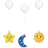3 décoration pour aquarium de dessin animé:lune:5.4 x 3.2 x 1.8 cm (2.13 x 1.26 x 0.71 pouces), Trou:2.5mm, 1 pc; Soleil:4.95 x 4.2 x 1.65cm (1.95 x 1.65 x 0.65 pouces), Trou:2.5mm, 1 pc; Étoile:5.15 x 4.8 x 2cm (2.03 x 1.89 x 0.79 pouces), Trou:2.5mm, rond:3.6 x 3cm (1.42 x 1.18 pouces), Trou:3mm, fil:55 à 56 x 0.02cm (21.65 à 22.05 x 0.01 pouces), 1 pc