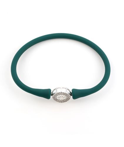 Image of Sterling Silver 925 Bracelet for Women, Rhodium Polished, Silicon Band, Everyday Wear