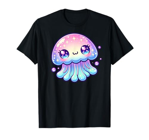 Cute Kawaii Jellyfish Anime Fun Blue Pink Sea Critter T-Shirt