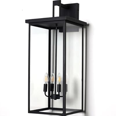 ZSMAIKU 30" Extra Large Outdoor Wall Lights Exterior Wall Sconce,Black Outdoor Garage Lights,Modern Exterior Light Fixtures,Waterproof Outdoor Porch Lights for House,Front Door Light Fixture E12 Base