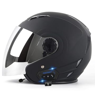 open face motorcycle helmet with bluetooth