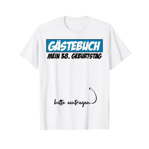 Libro de visitas para fiesta de cumpleaños 38 años, diseño de hombre y mujer Camiseta