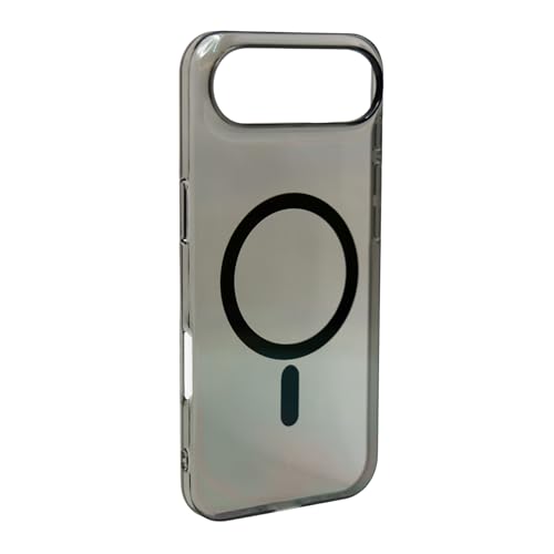 T TECLUSIVE Crystal Magnetic Case Compatible with Magsafe iPhone 17 Air | Slim Hard Shell Clear Plastic Cover with Magnetic Ring | Lifetime Anti Yellow Case (Smoke, iPhone 17 Air)