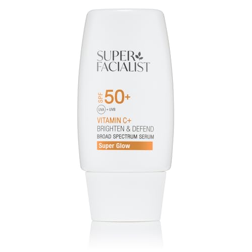 Image of Super Facialist Vitamin C+ Brighten & Defend Serum – SPF 50+ Broad Spectrum Protection, Antioxidant Face Serum for Radiant, Even Skin Tone & Daily UV Defense, 30ml