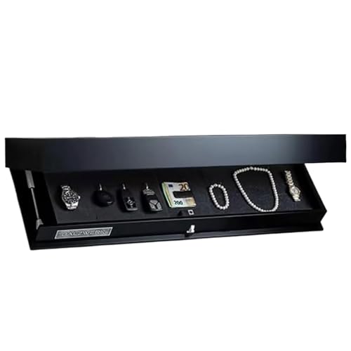 Genérico Compartimentos Secretos Estantería con Compartimento Secreto, estantería Flotante Oculta, solución de Almacenamiento Pared for Sala Estar u Oficina(Black)