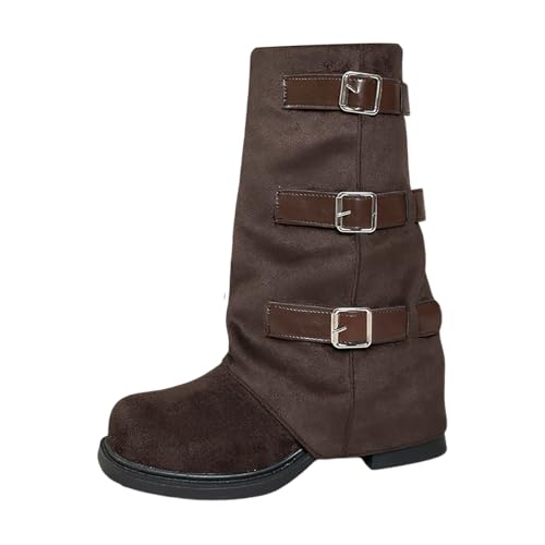 Bottines tendance à lanières avec fermeture éclair | Bottes talon bas confortables pour marcher
