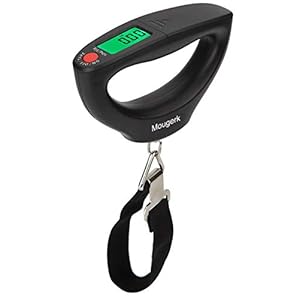 110lb 50kg Portable Digital Hanging Luggage Weight Scale Postal Scales, 2 AAA Batteries (Not Included) (Black)
