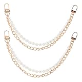 KAILIKETIY 2Pcs Small Crossbody Bag Wallet Accessories with Imitation Pearl Metal Handle Chain Fashion Design for Shopping Travel and Social Events Purse Making Supplies
