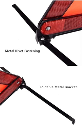 aikko Safety Triangle Kit Road Emergency Warning Reflector Roadside Reflective Early Warning Sign, Foldable 6 Pack of Emergency Car Kit — view 4