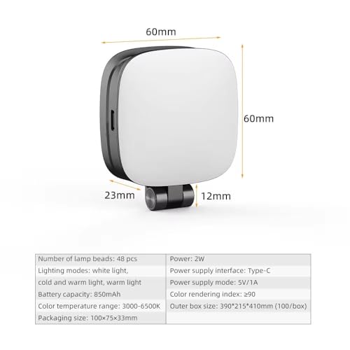 Image of Magnetic Selfie Light Compatible with iPhone Magsafe, 360 LED Selfie Ring Fill Light with Sticky Ring for Selfies, Photography, Zoom Calls and Video Conferencing (White)