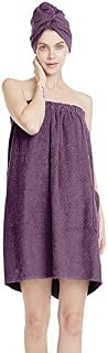 SIORO Womens Towel Wrap Bamboo Cotton Body Shower Wraps with Closure Hair Bath