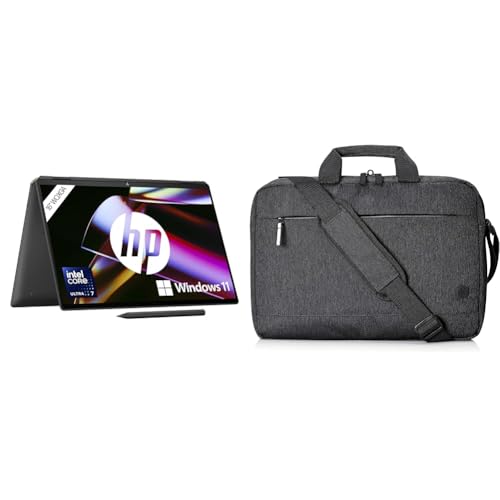 HP Spectre x360 2-in-1 Laptop, 16 WQXGA IPS Touchscreen, Intel Core Ultra 7 155H, Intel Evo, 16 GB DDR5 RAM, 1 TB SSD, Intel Arc Graphics, Windows 11, QWERTZ, Schwarz Sports Sleeve Laptophülle
