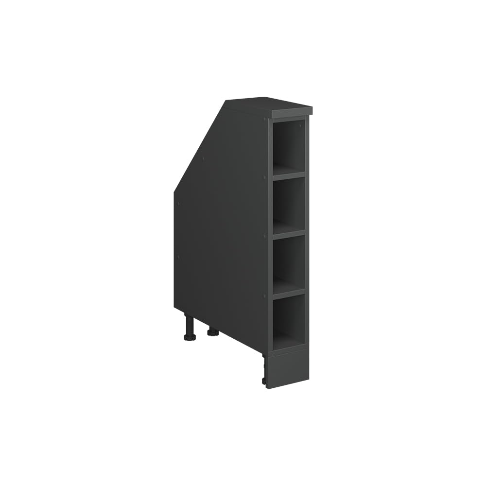 Vicco Kitchen cabinet for sloping roofs Raul, Anthracite, 15 cm with 4 compartments, cabinet carcass 60 cm depth, for flexible combination within modular kitchen systems
