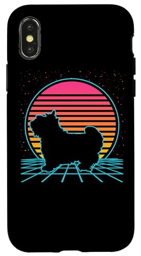Coque pour iPhone X/XS Yorkshire Terrier Rétro vintage années 80 Style Funny Dog