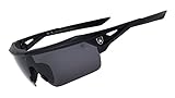 KHAN Slip Stream - Lightweight Men's Sports Sunglasses UV 400 Protection (Black)