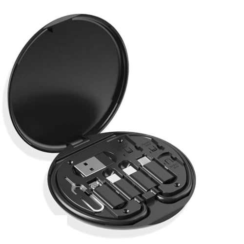 Image of Hypercore Multi-Function Data Cable Set with Round Carry Case, Black