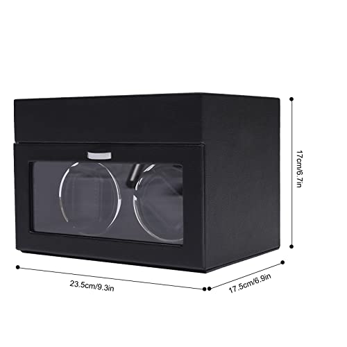 Shzicmy Watch Winder With Storage, Automatic Watch Winder For Rolex, Double Watch Winder Box With Japanese Quiet Motor, Led Light, Adjustable Watch Pillows, Ac Adapter(Black) #TOP6