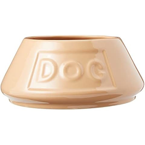 Mason Cash Cane Collection Beige Non Tip Lettered Stoneware Dog Bowl, 21 CM Cover