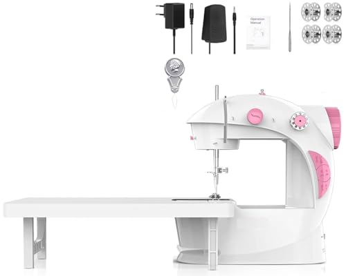 Image of Electric Sewing Machine With Table Set, Mini Silai Machine For Home Tailoring, Stitching Machine With Foot Pedal And Adapter