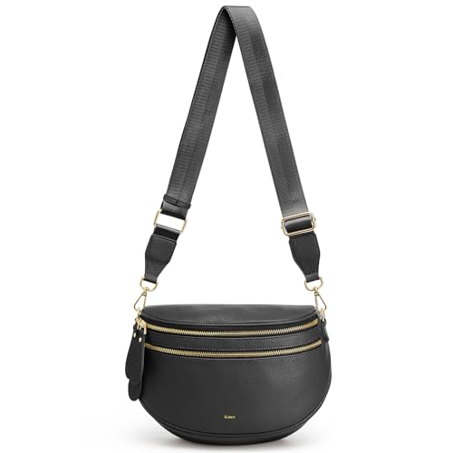 Kattee Leather Crossbody Bag with RFID Blocking, Black