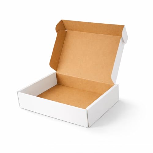 Corrugated Shipping Boxes 9x6x4Inches, 30Pack Kraft Cardboard Literature Mailers, Durable Small Business Mailing Boxes for Packaging & Shipping Supplies, White,Shipping boxes made from recycled paper — view 2
