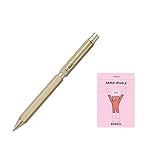 【Amazon.co.jp 限定】ロディア 多機能ペン 『スクリプト マルチペン ゴールド』 ボールペン 油性 0.5mm 2色(黒・赤)&シャープペン 0.5mm アルミニウムボディ ヘアライン加工 ロータリー式 RHODIA No.11 ブロックロディア付き cf9345jjset