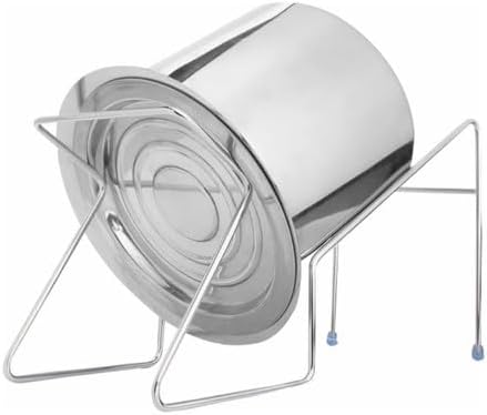 Stainless Steel Rice Pot Drainer Stand for Kitchen, Fruit, Beans, Noodle Strainer, Tabletop Cooked Rice Strainer, Hands-Free Drainer, Rice Pot Drainer Stand - steel