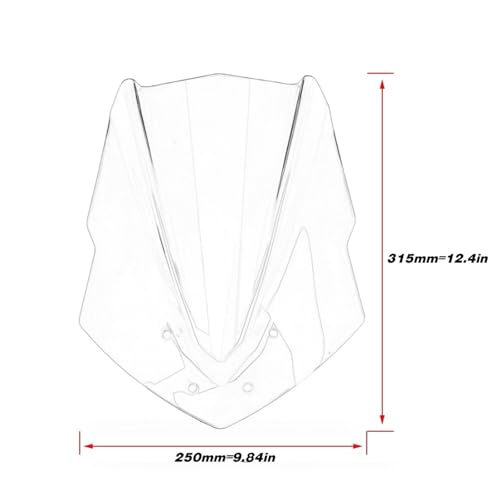 Pare-Brise de Moto Extension de Pare-Brise pour Moto Yamaha MT-125 2015-2020 2019 2018 2017 2016(Light Smoke) – vue 5