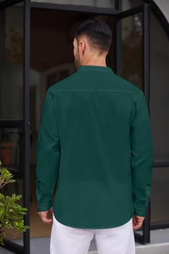 Image of Macsivo Men's Stylish Mandarin Collar Kurta | Casual Ethnic Fusion Shirt for Daily, Party & Travel | Full Sleeves | Cotton Blend Comfort Fit Short Kurta