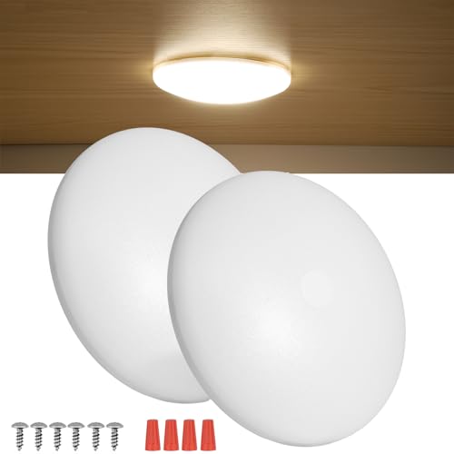 Image of RVZONE 2 Pack RV LED Ceiling Puck Light RV Boat Interior Light DC 12V Surface Mount Ceiling Dome Light, 4.5W Panel Downlight for Camper Van Travel Trailer Motorhome (Warm Light)