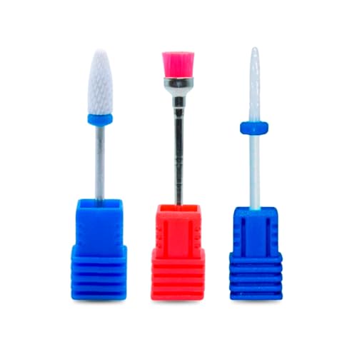 Kit 2 Brocas de Cerâmica Unhas de Gel + 1 Broca de Limpeza