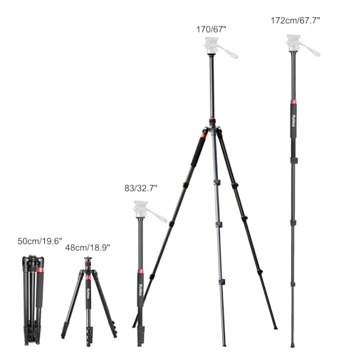 Image of Camera Tripod, 70 inch Video Tripod Without Head, Aluminum Heavy Duty Tripod with Carry Bag, Professional Camera Tripods & Monopods, Compatible with Canon, Sony, DSLR, Camcorder 33lbs (TM70)