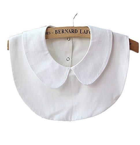 Vivian Women's Girls Detachable False Collar Half Shirt Blouse Necklace Collar Tie (White)