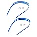 2 Pack Universal Silicone Swimming Straps with 4 Clips for Surfing and Diving, Blue