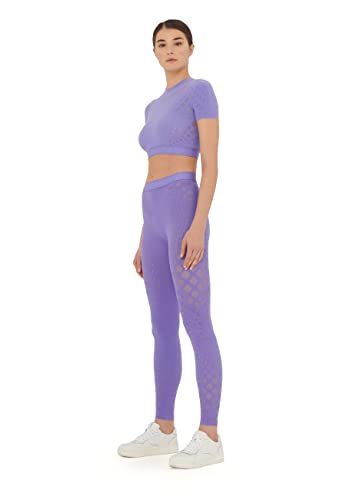 Leggings Illusion Net Wolford Dots Ultra Violet en maille luxueuse