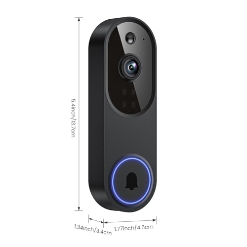 Guggre Doorbell Camera M52, Security Camera Outdoor/Indoor, 1080 HD with Night Vision, 4 Infrared Lights, 120&deg; Wide View, Motion Detection Notification, Works with Smartphone, Wireless, Online Support