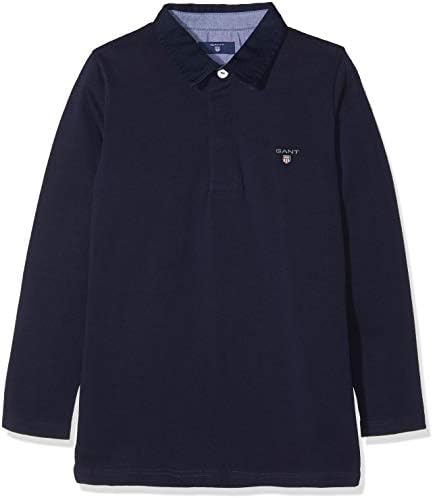 GANT Boy's Tb. The Original Solid Hr T-Shirt, Blue (Evening Blue), 16 Years (Manufacturer Size: 176)