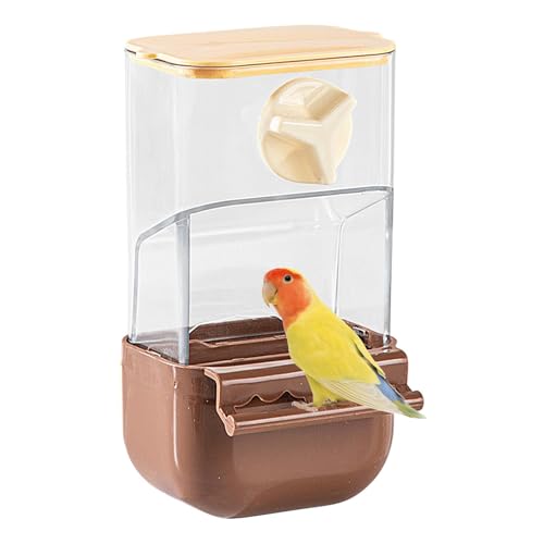 Alimentador automático para pájaros para jaula - Alimentador automático para alimentos de gran capacidad | Separación de sobres de pájaro con percha de pulgada
