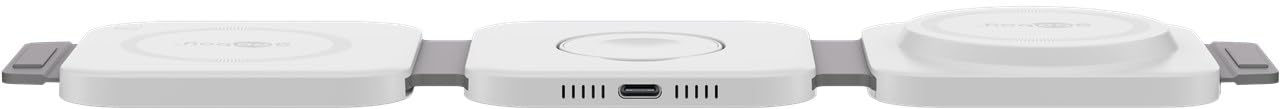 goobay Station de Charge MagSafe/Chargeur sans Fil 3 en 1 / Pliable, Chargeur sans Fil USB-C pour iPhone, AirPods et Aple Watch/Station de Charge de Voyage de 15 W 65312