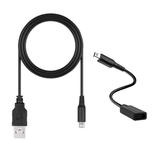 2-Pack USB Charging Cable Compatible with Nintendo New 3DS XL, 3DS, 3DS XL, New 2DS XL, 2DS XL, 2DS, DSi and DSi XL, 118cm Charger Cord with Extension Adapter image 4