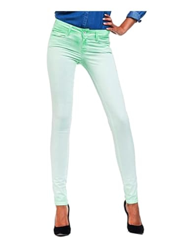 Jeans slim colette salsa vert délavé pantalon en coton stretch