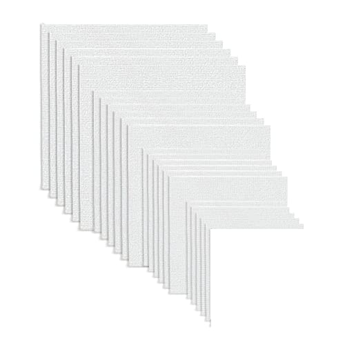 Lienzo Sobre Rollo Imprimado 24pcs Múltiples tamaños Blanco Tablero de lona artista cuadrado en blanco para pintura al óleo algodón acrílico para dibujar