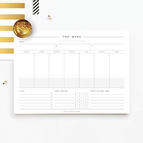 Image of Bliss Collections Weekly Planning Pad, To-Do List Notebook, Undated 8.5x11