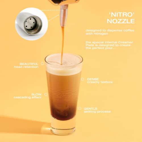 Nitro Kafo 0.5L Cold Brew Mason Jar Coffee Maker And Nitro Coffee Maker Kit - Stainless Steel Filter, Durable Glass, 100% Recyclable Aluminium Bottle With Stainless Steel Parts, 1 Pint/0.5L #TOP3