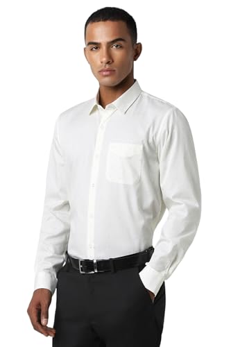 Image of Peter England Men Cotton Solid Slim Fit Shirt